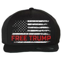 Free Donald Trump Republican Support Pro Trump American Flag Wool Snapback Cap