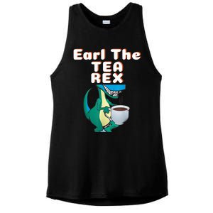 Funny Dinosaur T-Rex Earl The Tea Rex Dino Lovers Gift Idea Ladies PosiCharge Tri-Blend Wicking Tank