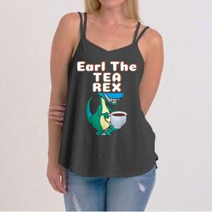 Funny Dinosaur T-Rex Earl The Tea Rex Dino Lovers Gift Idea Women's Strappy Tank