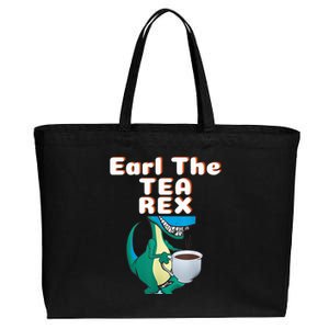 Funny Dinosaur T-Rex Earl The Tea Rex Dino Lovers Gift Idea Cotton Canvas Jumbo Tote