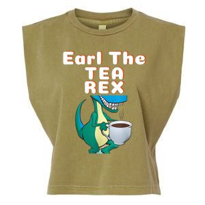 Funny Dinosaur T-Rex Earl The Tea Rex Dino Lovers Gift Idea Garment-Dyed Women's Muscle Tee