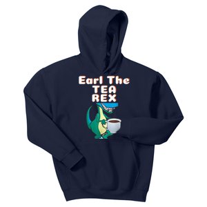 Funny Dinosaur T-Rex Earl The Tea Rex Dino Lovers Gift Idea Kids Hoodie