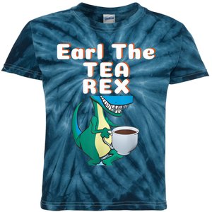 Funny Dinosaur T-Rex Earl The Tea Rex Dino Lovers Gift Idea Kids Tie-Dye T-Shirt