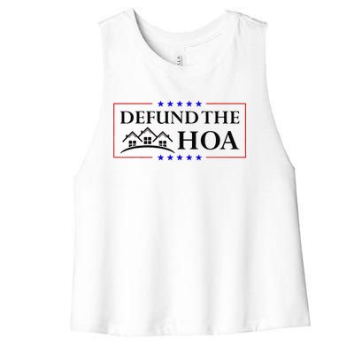 Funny Defund The Hoa Homeowners Association Women's Racerback Cropped Tank