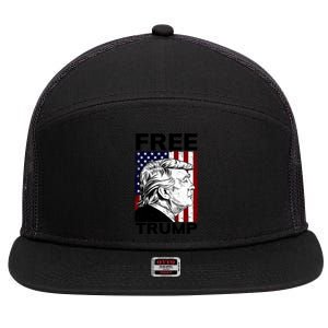 Free Donald Trump Republican Support 7 Panel Mesh Trucker Snapback Hat