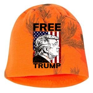 Free Donald Trump Republican Support Kati - Camo Knit Beanie