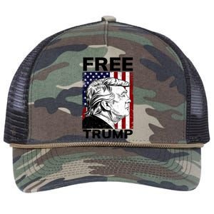 Free Donald Trump Republican Support Retro Rope Trucker Hat Cap