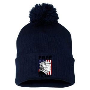 Free Donald Trump Republican Support Pom Pom 12in Knit Beanie