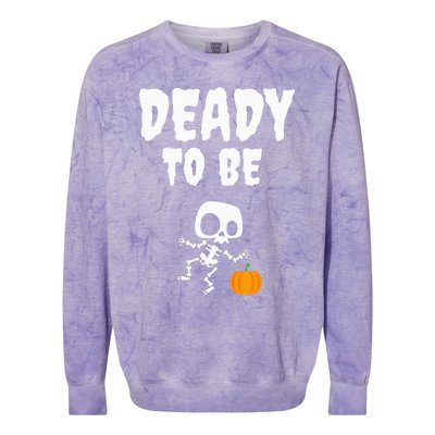 Funny Deady To Be Dad Halloween Pregnancy Announcement Colorblast Crewneck Sweatshirt