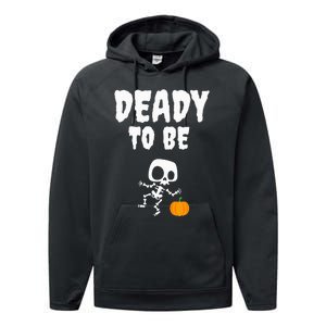 Funny Deady To Be Dad Halloween Pregnancy Announcement Performance Fleece Hoodie