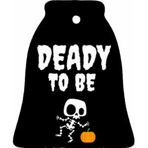 Funny Deady To Be Dad Halloween Pregnancy Announcement Ceramic Bell Ornament