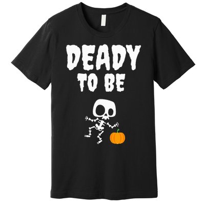 Funny Deady To Be Dad Halloween Pregnancy Announcement Premium T-Shirt