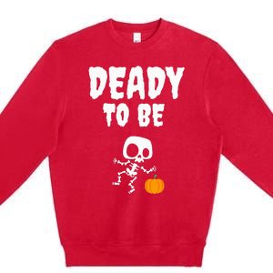 Funny Deady To Be Dad Halloween Pregnancy Announcement Premium Crewneck Sweatshirt