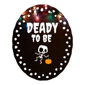 Funny Deady To Be Dad Halloween Pregnancy Announcement Ceramic Oval Ornament