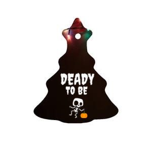 Funny Deady To Be Dad Halloween Pregnancy Announcement Ceramic Tree Ornament