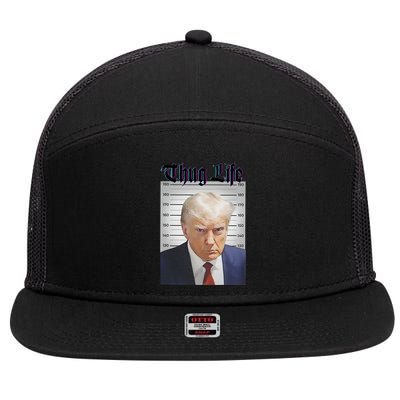 Funny Donald Trump Thug Life Squad Team 7 Panel Mesh Trucker Snapback Hat