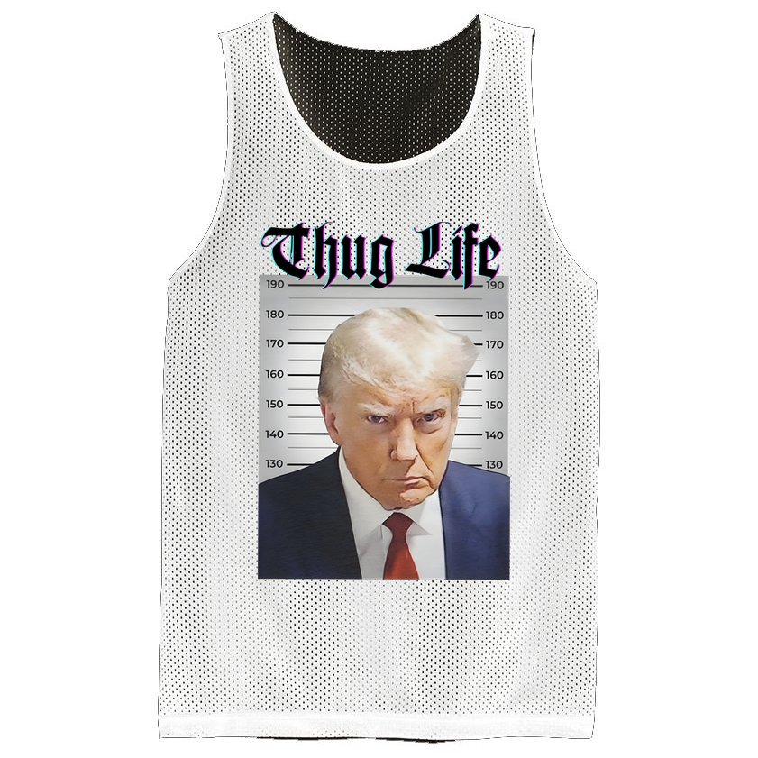 Funny Donald Trump Thug Life Squad Team Mesh Reversible Basketball Jersey Tank