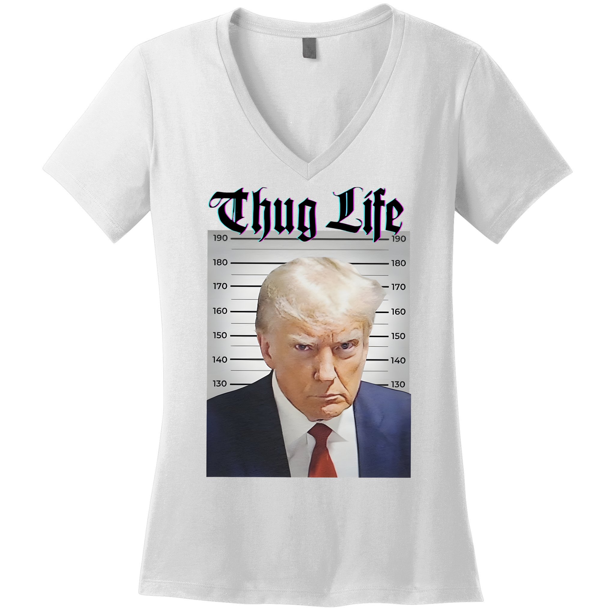 Funny Donald Trump Thug Life Squad Team Women's V-Neck T-Shirt