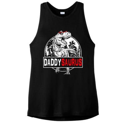 Funny Daddysaurus T Rex Gift Dinosaur Funny DaddySaurus Family Matching Gift Ladies PosiCharge Tri-Blend Wicking Tank