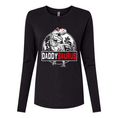 Funny Daddysaurus T Rex Gift Dinosaur Funny DaddySaurus Family Matching Gift Womens Cotton Relaxed Long Sleeve T-Shirt