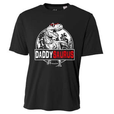 Funny Daddysaurus T Rex Gift Dinosaur Funny DaddySaurus Family Matching Gift Cooling Performance Crew T-Shirt