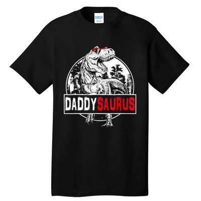 Funny Daddysaurus T Rex Gift Dinosaur Funny DaddySaurus Family Matching Gift Tall T-Shirt