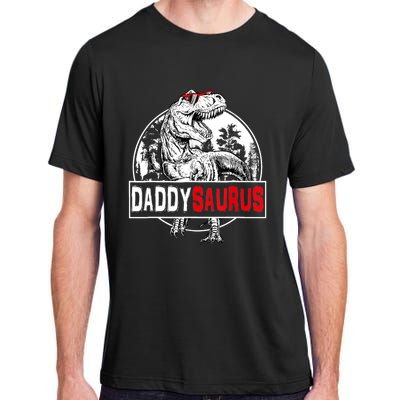 Funny Daddysaurus T Rex Gift Dinosaur Funny DaddySaurus Family Matching Gift Adult ChromaSoft Performance T-Shirt