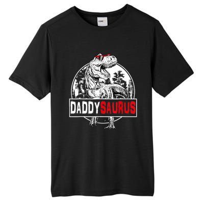 Funny Daddysaurus T Rex Gift Dinosaur Funny DaddySaurus Family Matching Gift Tall Fusion ChromaSoft Performance T-Shirt