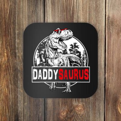 Funny Daddysaurus T Rex Gift Dinosaur Funny DaddySaurus Family Matching Gift Coaster