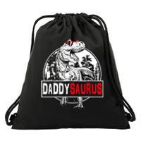 Funny Daddysaurus T Rex Gift Dinosaur Funny DaddySaurus Family Matching Gift Drawstring Bag