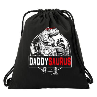 Funny Daddysaurus T Rex Gift Dinosaur Funny DaddySaurus Family Matching Gift Drawstring Bag