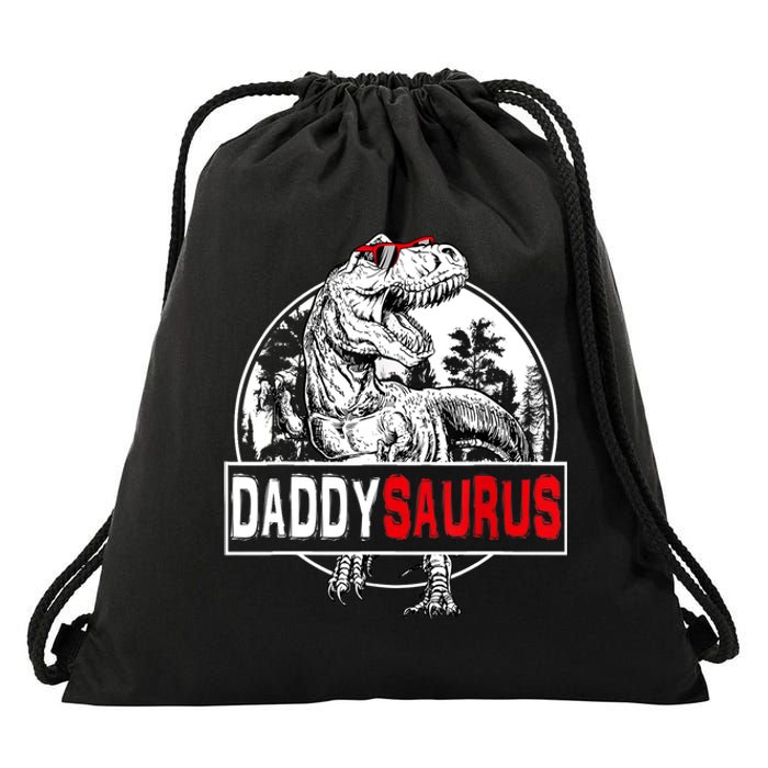 Funny Daddysaurus T Rex Gift Dinosaur Funny DaddySaurus Family Matching Gift Drawstring Bag