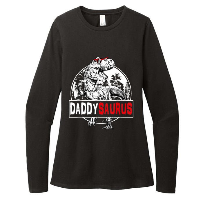 Funny Daddysaurus T Rex Gift Dinosaur Funny DaddySaurus Family Matching Gift Womens CVC Long Sleeve Shirt