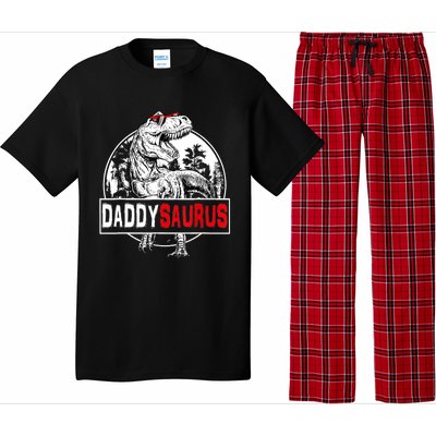 Funny Daddysaurus T Rex Gift Dinosaur Funny DaddySaurus Family Matching Gift Pajama Set