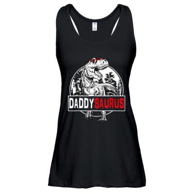 Funny Daddysaurus T Rex Gift Dinosaur Funny DaddySaurus Family Matching Gift Ladies Essential Flowy Tank