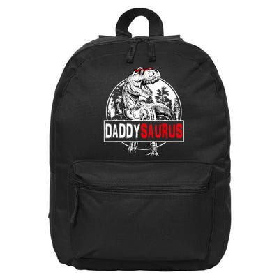 Funny Daddysaurus T Rex Gift Dinosaur Funny DaddySaurus Family Matching Gift 16 in Basic Backpack