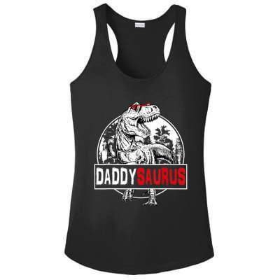 Funny Daddysaurus T Rex Gift Dinosaur Funny DaddySaurus Family Matching Gift Ladies PosiCharge Competitor Racerback Tank