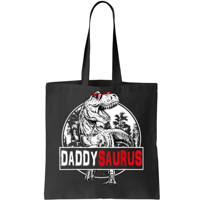 Funny Daddysaurus T Rex Gift Dinosaur Funny DaddySaurus Family Matching Gift Tote Bag