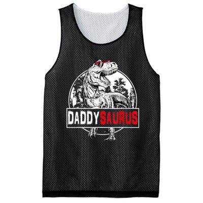 Funny Daddysaurus T Rex Gift Dinosaur Funny DaddySaurus Family Matching Gift Mesh Reversible Basketball Jersey Tank