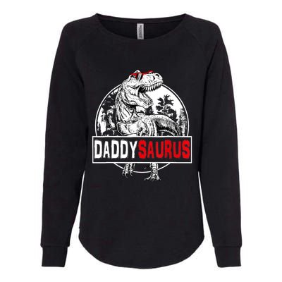 Funny Daddysaurus T Rex Gift Dinosaur Funny DaddySaurus Family Matching Gift Womens California Wash Sweatshirt