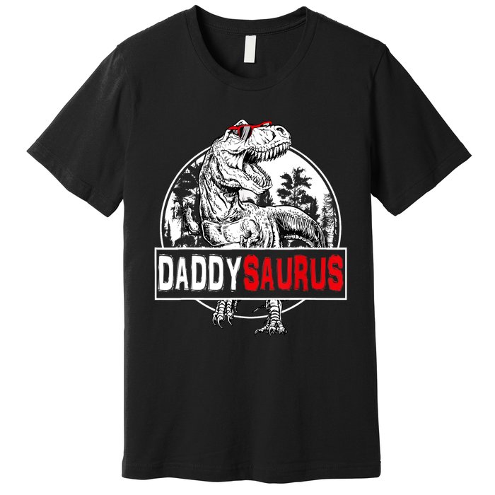 Funny Daddysaurus T Rex Gift Dinosaur Funny DaddySaurus Family Matching Gift Premium T-Shirt