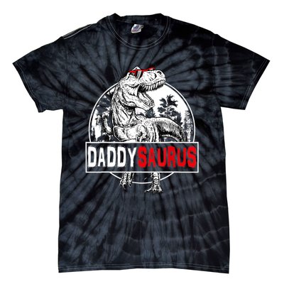 Funny Daddysaurus T Rex Gift Dinosaur Funny DaddySaurus Family Matching Gift Tie-Dye T-Shirt