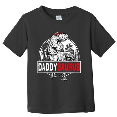 Funny Daddysaurus T Rex Gift Dinosaur Funny DaddySaurus Family Matching Gift Toddler T-Shirt