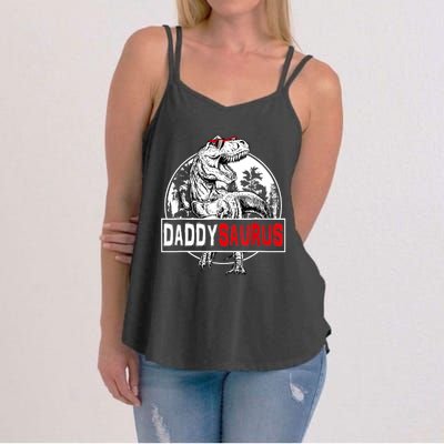 Funny Daddysaurus T Rex Gift Dinosaur Funny DaddySaurus Family Matching Gift Women's Strappy Tank