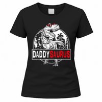 Funny Daddysaurus T Rex Gift Dinosaur Funny DaddySaurus Family Matching Gift Women's T-Shirt