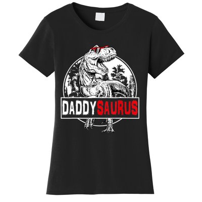 Funny Daddysaurus T Rex Gift Dinosaur Funny DaddySaurus Family Matching Gift Women's T-Shirt