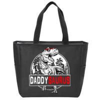 Funny Daddysaurus T Rex Gift Dinosaur Funny DaddySaurus Family Matching Gift Zip Tote Bag