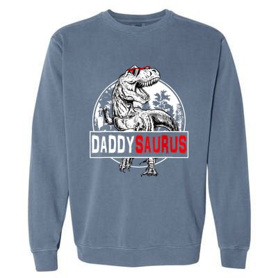 Funny Daddysaurus T Rex Gift Dinosaur Funny DaddySaurus Family Matching Gift Garment-Dyed Sweatshirt