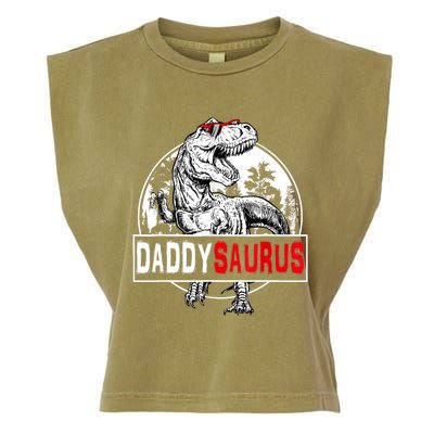 Funny Daddysaurus T Rex Gift Dinosaur Funny DaddySaurus Family Matching Gift Garment-Dyed Women's Muscle Tee