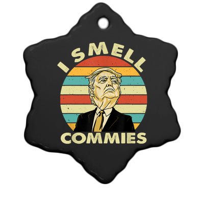 Funny Donald Trump I Smell Commies Humor Gift Tee Ceramic Star Ornament